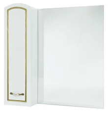 Зеркальный шкаф 68x80 см белый глянец золотая патина L Bellezza Амелия 4610311002387
