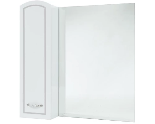 Зеркальный шкаф 78x80 см белый глянец серебряная патина L Bellezza Амелия 4610313002392