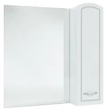 Зеркальный шкаф 78x80 см белый глянец серебряная патина R Bellezza Амелия 4610313001395