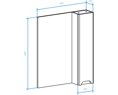 Зеркальный шкаф 65x80 см бежевый глянец R Bellezza Андрэа 4619010001073