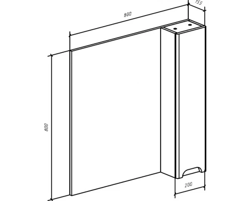 Зеркальный шкаф 80x80 см бежевый глянец R Bellezza Андрэа 4619013001070