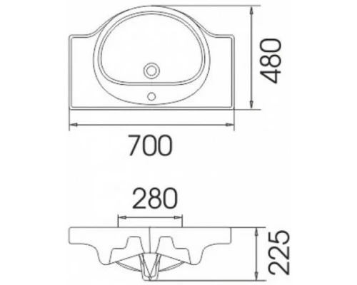 Тумба с раковиной белый глянец 70 см Bellezza Анкона 4639611110011 + 4690311008978