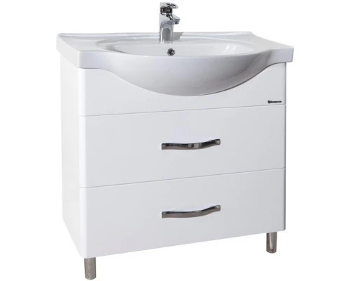 Тумба с раковиной белый глянец 79,5 см Bellezza Анкона 4639613110019 + 4690311008985