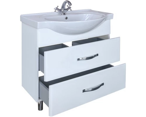 Тумба с раковиной белый глянец 79,5 см Bellezza Анкона 4639613110019 + 4690311008985