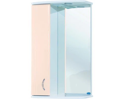 Зеркальный шкаф 50x72 см бежевый глянец/белый глянец L Bellezza Астра 4614906002073