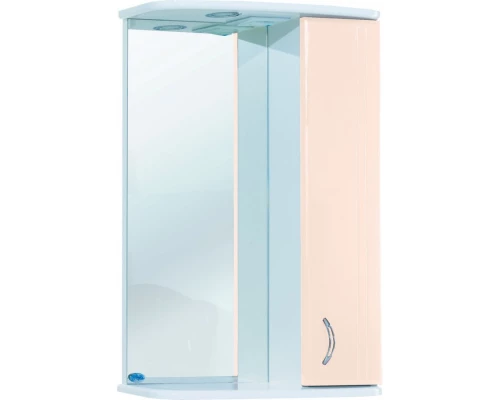 Зеркальный шкаф 55x72 см бежевый глянец/белый глянец R Bellezza Астра 4614908001074