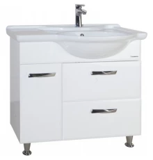 Тумба с раковиной белый глянец 90 см Bellezza Балтика 4638915111014 + 4660018640276