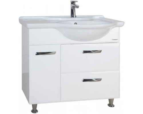 Тумба с раковиной белый глянец 90 см Bellezza Балтика 4638915111014 + 4660018640276