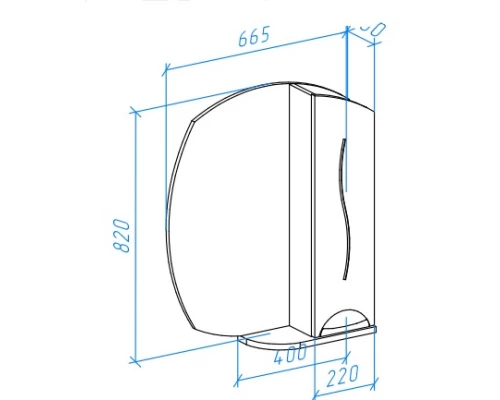 Зеркальный шкаф 66,5x82 см белый глянец R Bellezza Глория 4619510001016