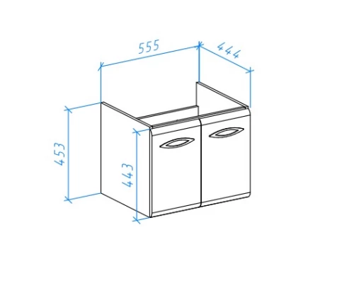 Тумба с раковиной белый глянец 60 см Bellezza Джела 4639809540019 + 4620000148562