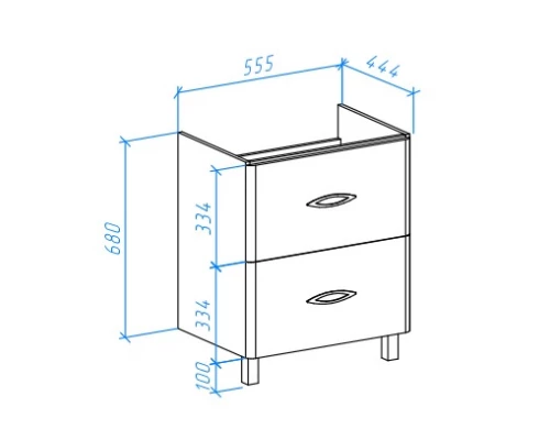 Тумба с раковиной белый глянец 60 см Bellezza Джела 4639809110014 + 4620000148562
