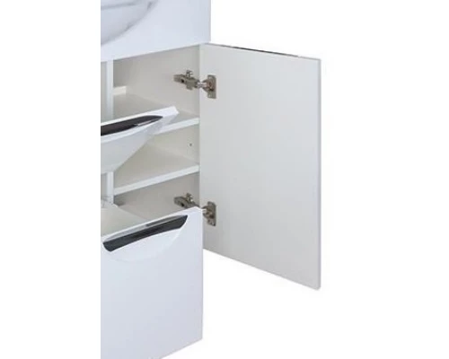 Тумба с раковиной белый глянец 86,5 см с бельевой корзиной Bellezza Глория 4638514100013 + 4620008197357