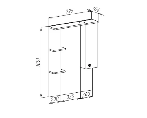 Зеркальный шкаф 72,5x100,1 см белый глянец R Bellezza Джулия 4611212001011