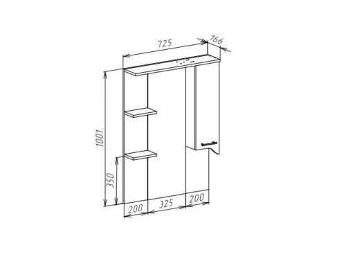 Зеркальный шкаф 72,5x100,1 см белый глянец R Bellezza Дрея 4611312001010