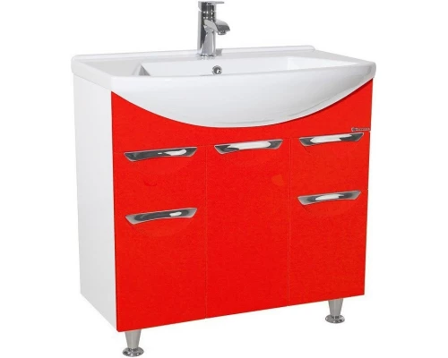 Тумба красный глянец/белый глянец 74 см Bellezza Альфа 4638812110035
