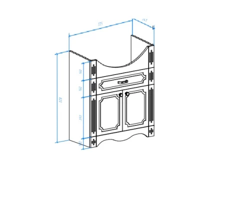 Тумба с раковиной белый глянец 76 см Bellezza Кантри 4639912000011 + 4620008197470