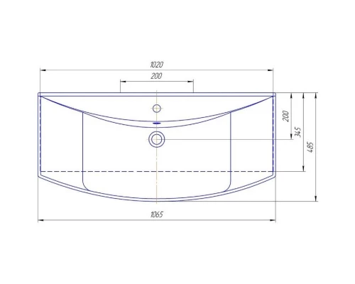 Тумба с раковиной черный глянец/белый глянец 106,5 см Bellezza Лагуна 4632118110041 + 4620008197340