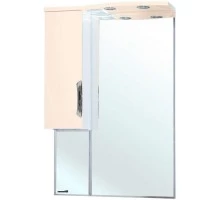 Зеркальный шкаф 65x100 см бежевый глянец/белый глянец L Bellezza Лагуна 4612110002070