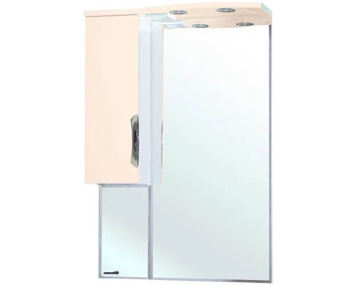 Зеркальный шкаф 65x100 см бежевый глянец/белый глянец L Bellezza Лагуна 4612110002070