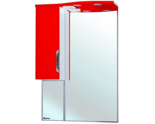 Зеркальный шкаф 65x100 см красный глянец/белый глянец L Bellezza Лагуна 4612110002032