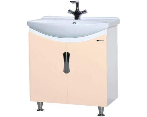 Тумба с раковиной бежевый глянец/белый глянец 65 см Bellezza Лагуна 4632110240074 + 4620000149897