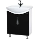 Тумба с раковиной черный глянец/белый глянец 65 см Bellezza Лагуна 4632110240043 + 4620000149897