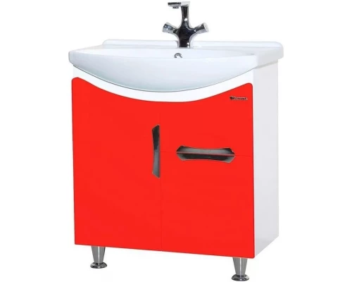 Тумба с раковиной красный глянец/белый глянец 65 см Bellezza Лагуна 4632110090037 + 4620000149897