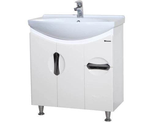 Тумба с раковиной белый глянец 76 см Bellezza Лагуна 4632112110016 + 4620008197470