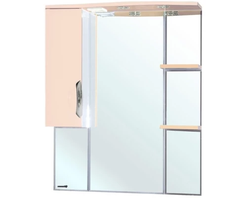 Зеркальный шкаф 82,5x100 см бежевый глянец/белый глянец L Bellezza Лагуна 4612114002076