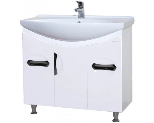 Тумба с раковиной белый глянец 86,5 см Bellezza Лагуна 4632114110014 + 4620008197357