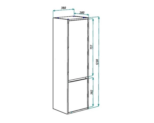 Пенал подвесной белый глянец R Bellezza Лоренцо 4629104181017