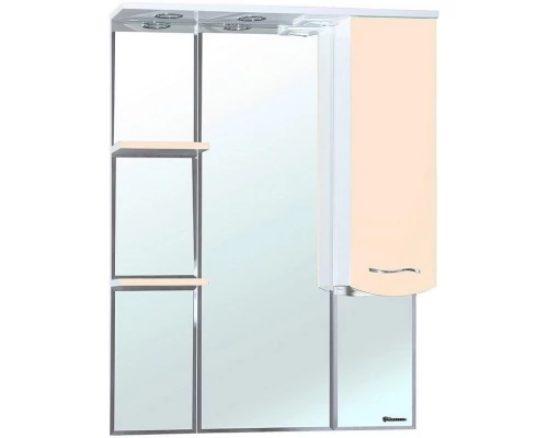 Зеркальный шкаф 73x100 см бежевый глянец/белый глянец R Bellezza Мари 4612912001226