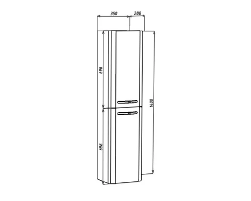 Пенал подвесной орех R Bellezza Олимпия 4629304181435