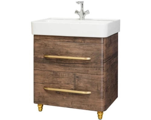 Тумба с раковиной орех 60,5 см Bellezza Олимпия 4639309110439 + 4640021061152