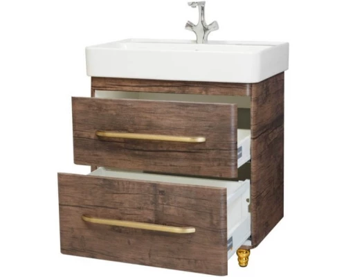 Тумба с раковиной орех 60,5 см Bellezza Олимпия 4639309110439 + 4640021061152