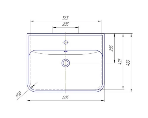 Тумба с раковиной орех 60,5 см Bellezza Олимпия 4639309110439 + 4640021061152