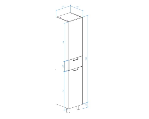 Пенал напольный с бельевой корзиной белый глянец R Bellezza Пегас 4620404101019