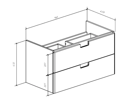 Тумба с раковиной белый глянец 100 см Bellezza Пегас 4630417270015 + 5902115715297