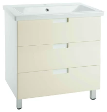 Тумба с раковиной бежевый глянец/белый глянец 100 см Bellezza Пегас 4630417140073 + 5902115715297