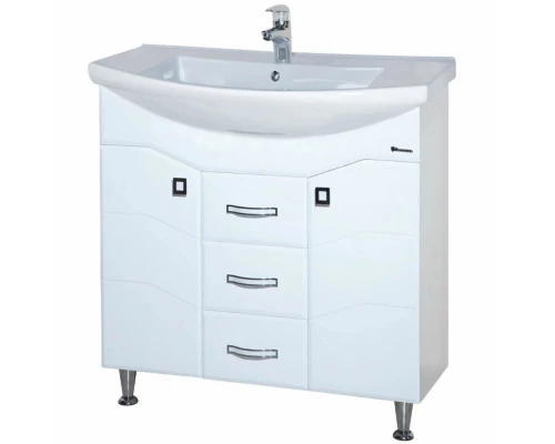 Тумба с раковиной белый глянец 76 см Bellezza Джулия 4631212000012 + 4620008197371