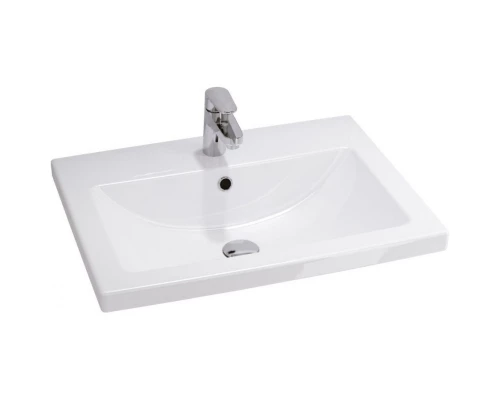 Тумба с раковиной красный глянец/белый глянец 60 см Bellezza Пегас 4630409140036 + 4690311045409