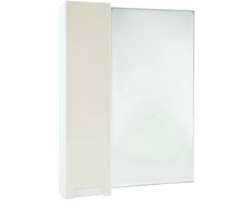 Зеркальный шкаф 68x80 см бежевый глянец/белый глянец L Bellezza Пегас 4610411002072