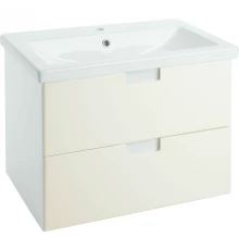 Тумба с раковиной бежевый глянец/белый глянец 70 см Bellezza Пегас 4630411270073 + 4690311050410