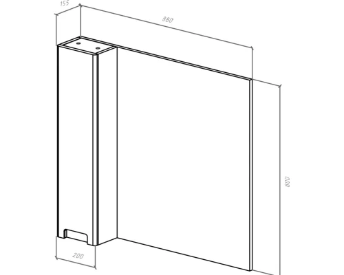 Зеркальный шкаф 88x80 см черный глянец/белый глянец L Bellezza Пегас 4610415002047