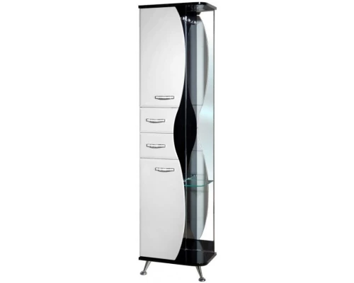 Пенал напольный белый глянец/черный глянец L Bellezza Рио 4623606022267