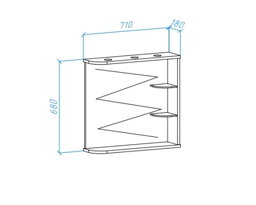 Зеркало 71x68 см белый глянец R Bellezza Рио 4613611061016