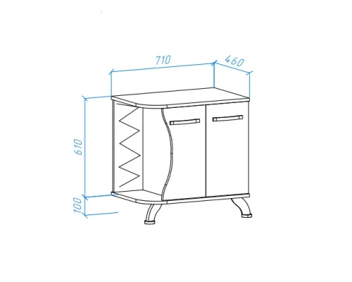 Тумба с раковиной белый глянец 71 см Bellezza Рио 4633611242017 + 4620008193823