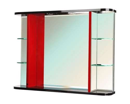 Зеркало 90x68 см черный глянец/красный глянец Bellezza Рио 4613615060213