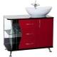 Тумба с раковиной красный глянец/черный глянец 91 см Bellezza Рио 4633615141217 + 4620008193823