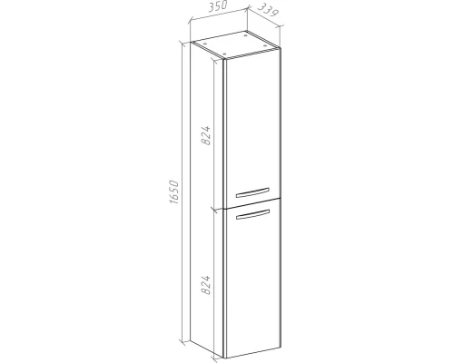 Пенал подвесной бежевый глянец/белый глянец L/R Bellezza Рокко 4623704180074